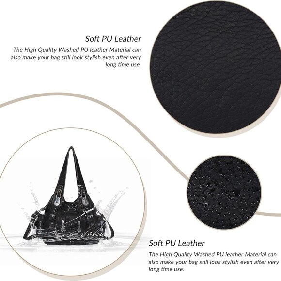 Purses for Women Soft PU Leather Large Hobo Bags for Women Shoulder Bag - Picture 5 of 7